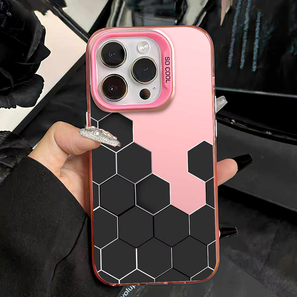 Case for Iphone 16 15 14 13 12 11 Pro Max 16 plus 15+ 14+ X XS Max XR 7 8 plus SE 2020 2022 2023 Silver IMD Phone Cover Casing